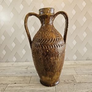 Bitossi Wheat Band Pottery Provincial Amphora Wine Jug Vase Scavo Italian 12"